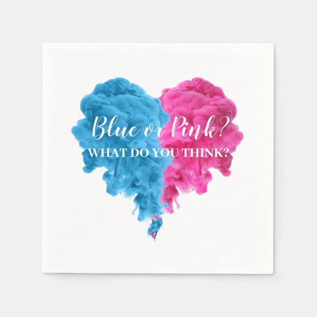 Smoke Gender Reveal Napkins Party Supplies (Front)