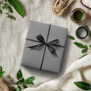 Smoke Grey Solid Colour   Classic   Elegant Wrapping Paper