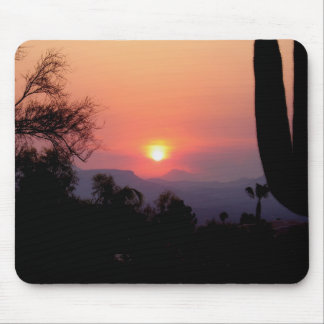 Smoke induced sunset mouse mat