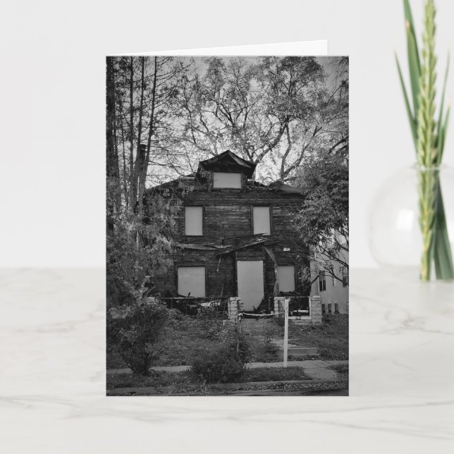 “Smoke inhalation causes hearing loss." Hallowe’en Card (Front)