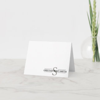 Smoke Modern Monogram  Notecards