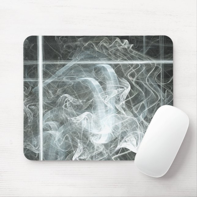 Smoke Over Black Abstract Artwork Mouse Mat (With Mouse)