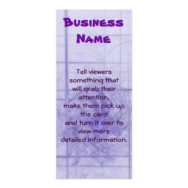 Smoke Over Violet Personalized Business Rack Card (Front)