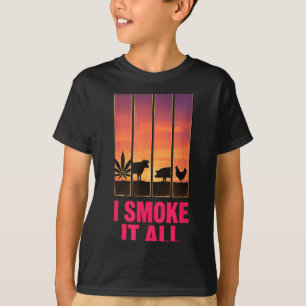 Smoke Pot Smoker Meat Eater Humour Bbq Design T-Shirt