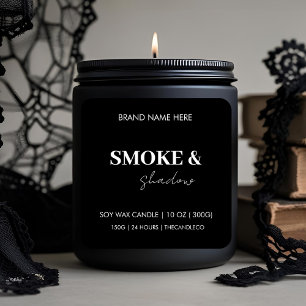Smoke & Shadow Candle   Elegant Black & White  Square Sticker