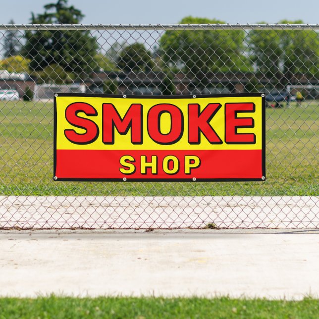 Smoke Shop Red Yellow Black Advert  Banner (Insitu)