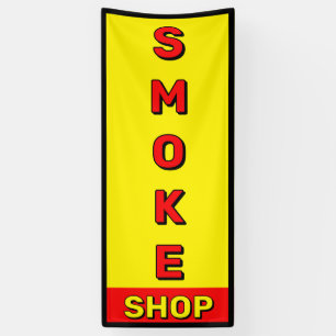 Smoke Shop Red Yellow Black Advert  Banner