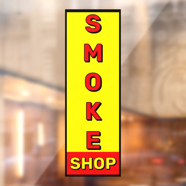 Smoke Shop Red Yellow Black Advert  Window Cling (Sheet 2)