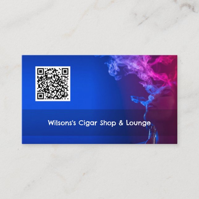 Smoke Shop Vape QR Code Business Card (Front)