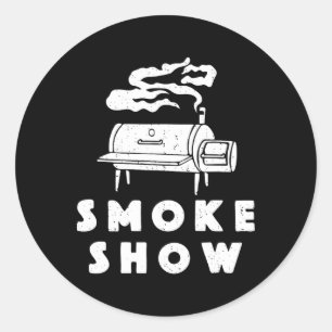Smoke Show Funny Bbq Grilling Meat Grill Burnt End Classic Round Sticker