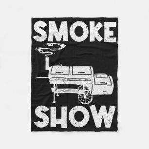 Smoke Show Funny Bbq Smoker Grilling Meat Smoking Fleece Blanket