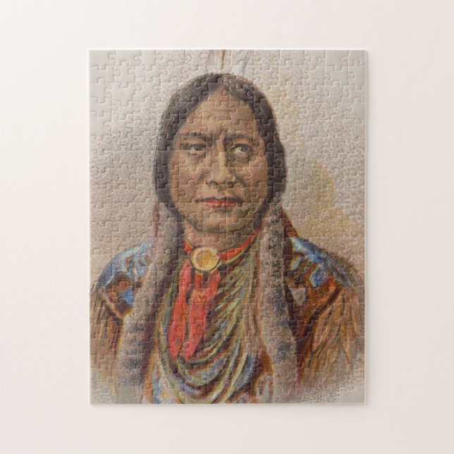 Smoke Signals: Lakota Indian Chief Sitting Bull Jigsaw Puzzle (Vertical)