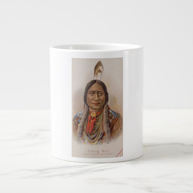 Smoke Signals: Lakota Indian Chief Sitting Bull Large Coffee Mug (Front)