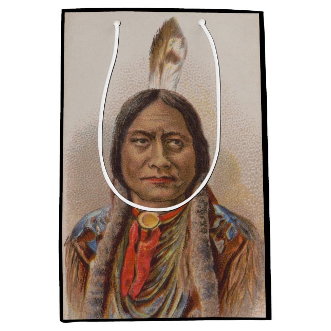 Smoke Signals: Lakota Indian Chief Sitting Bull Medium Gift Bag (Front)
