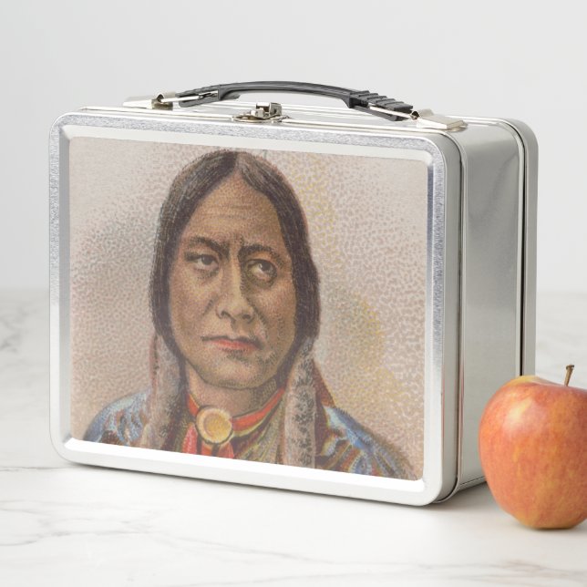 Smoke Signals: Lakota Indian Chief Sitting Bull Metal Lunch Box (In Situ)