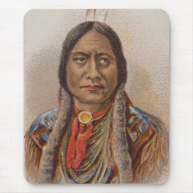 Smoke Signals: Lakota Indian Chief Sitting Bull Mouse Mat (Front)
