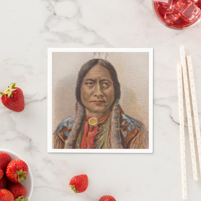 Smoke Signals: Lakota Indian Chief Sitting Bull Napkin (Insitu)