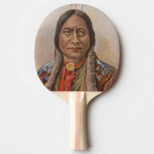 Smoke Signals: Lakota Indian Chief Sitting Bull Ping Pong Paddle