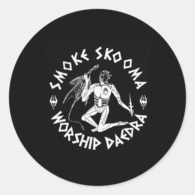 Smoke Skooma Worship Daedra Classic Round Sticker (Front)