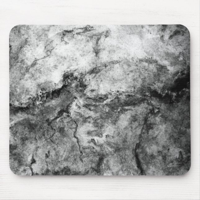 Smoke Streaked Black White marble stone finish Mouse Mat (Front)