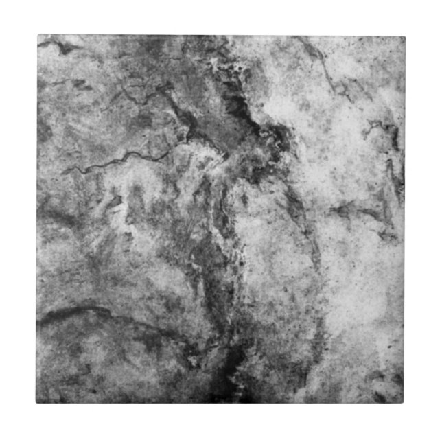 Smoke Streaked Black White marble stone finish Tile (Front)