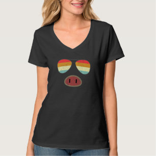 Smoke That Barbecue Smoker Pig Nose Sunglasses Bac T-Shirt