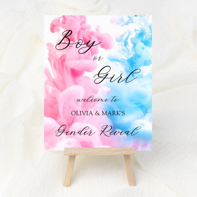 Smoke Themed Baby Gender Reveal Party Welcome Sign (Creator Uploaded)