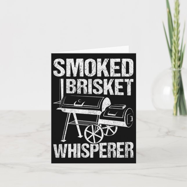 Smoked Brisket Whisperer Smoking Meat Rbecue Vinta Card (Front)