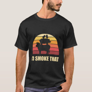 Smoked Meat Grilled Steak Retro Barbecue T-Shirt