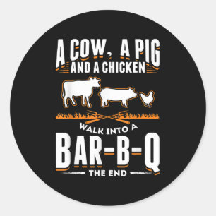 Smoked Meat Lover Gift Idea Funny Barbecue Bbq  Classic Round Sticker