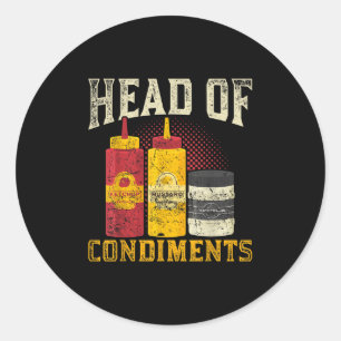 Smoked Meat Steak Mustard Ketchup Bbq Sauce Funny  Classic Round Sticker