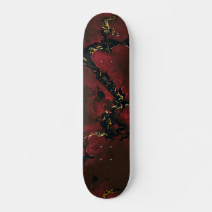 Smoked Red Chilli Pepper Marble gold black Skateboard