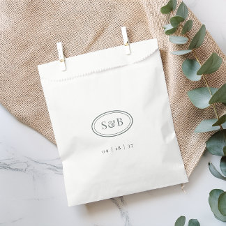 Smoked Spruce Classic Oval Monogram Wedding Favour Bags