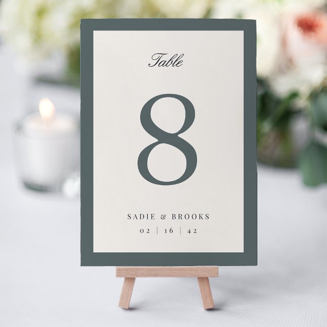 Smoked Spruce Classic Script Wedding Table Number (Creator Uploaded)