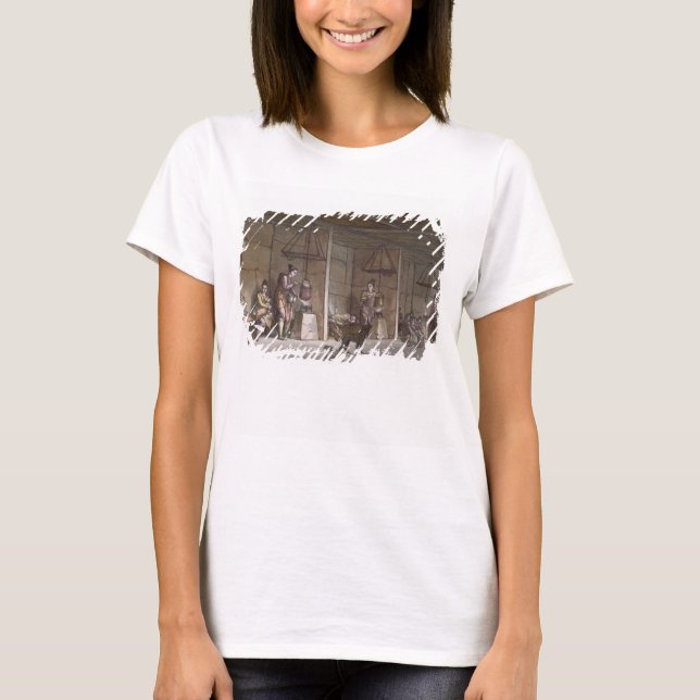 Smokehouse in Greenland (color engraving) T-Shirt (Front)