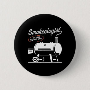 Smokeologist Bbq Dad Funny Smoking Meat Smoker Rbe 6 Cm Round Badge
