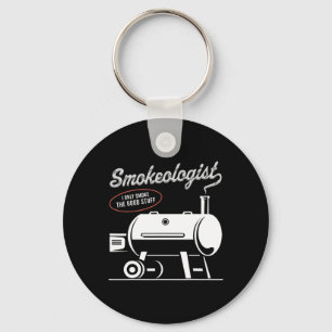 Smokeologist Bbq Dad Funny Smoking Meat Smoker Rbe Key Ring