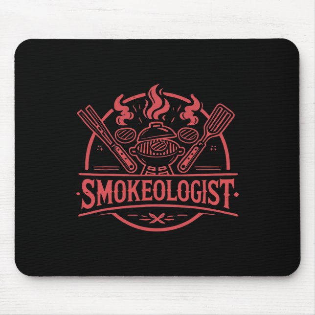 Smokeologist Bbq Smoker Meat Smoking Tools Grillin Mouse Mat (Front)