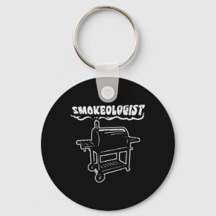 Smokeologist Funny Bbq Rbecue Grill Pitdad Men Key Ring