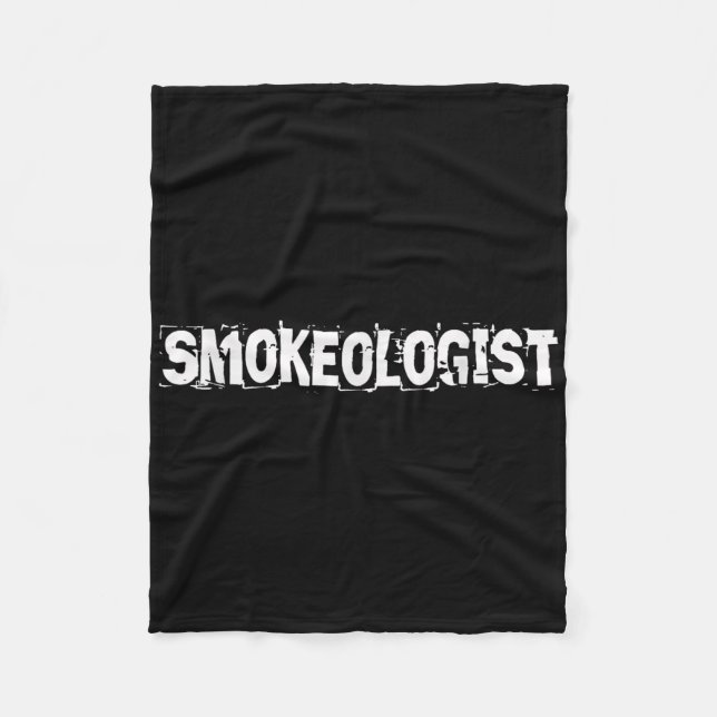 Smokeologist Funny Grilling Pitmaster Bbq  Fleece Blanket (Front)