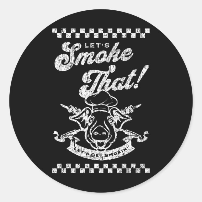 Smoker Chef Dad Father  Classic Round Sticker (Front)