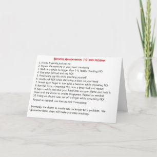 Smokers 12 step card