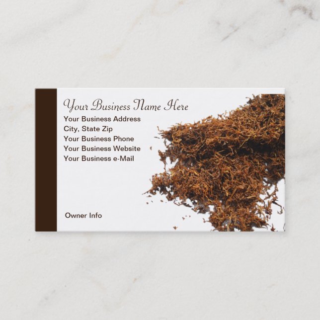 Smoker's Tobacco Theme Professional Business Card (Front)