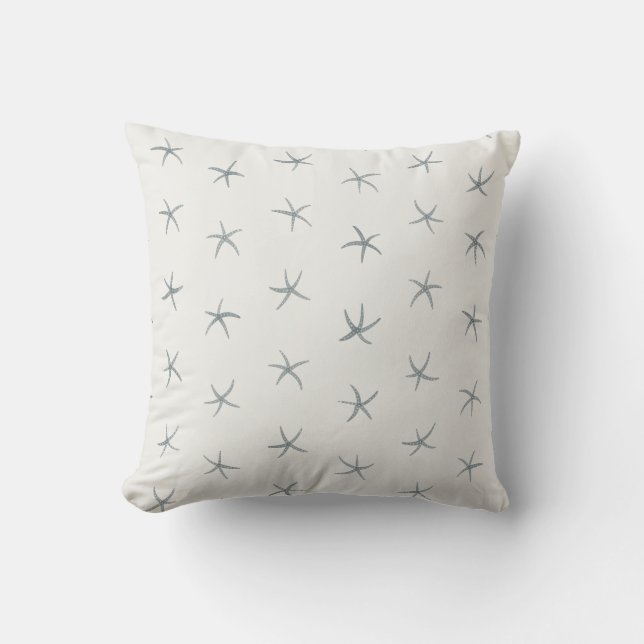 Smokestack Grey Starfish Pattern OffWhite Cushion (Front)