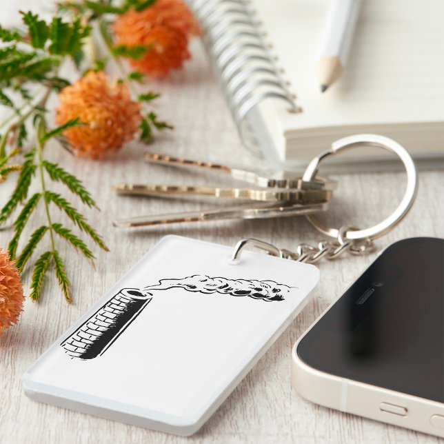 Smokestack Pollution Sketch Monochrome Key Ring (Creator Uploaded)