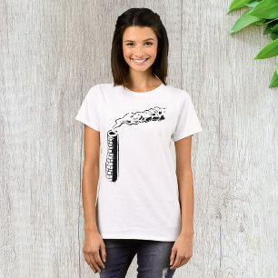 Smokestack Pollution Sketch Monochrome T-Shirt