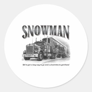 Smokey And The Bandits Snowman  Classic Round Sticker