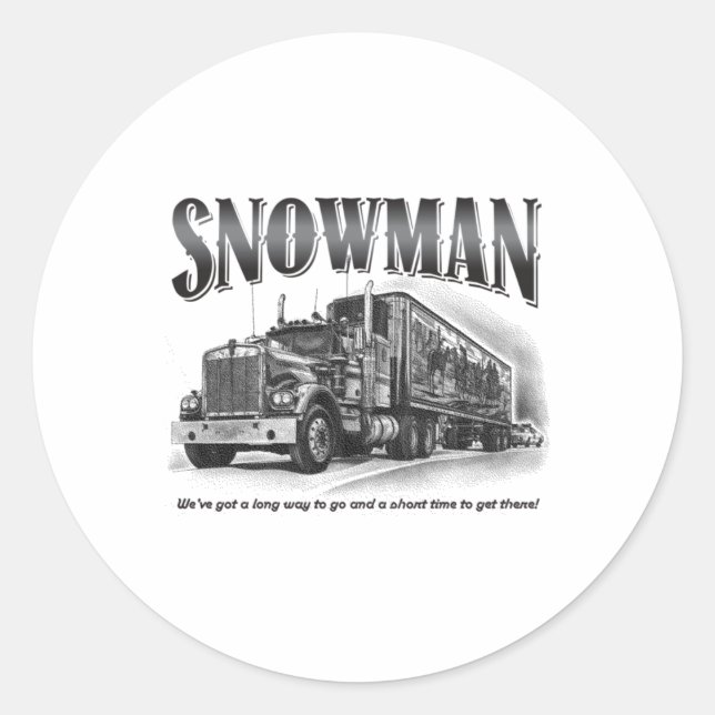 Smokey And The Bandits Snowman  Classic Round Sticker (Front)