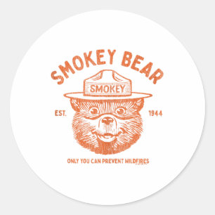 Smokey Bear Vintage Logo Distressed Orange Tank To Classic Round Sticker