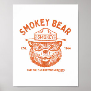 Smokey Bear Vintage Logo Distressed Orange Tank To Poster